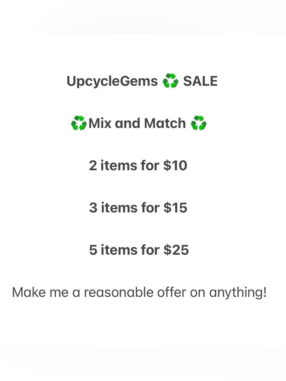 UpcycleGems SALE Mix and Match SALE